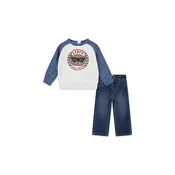 Komplet za dojenčka Levis SNIT MOTO CREW & DENIM SET 2-pack