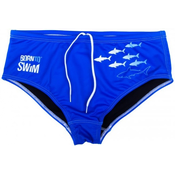 Mens swimsuit borntoswim sharks brief blue s