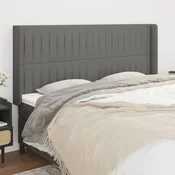 Vidaxl vidaXL Vzglavnik s krilci temno siv 163x16x118/128 cm blago