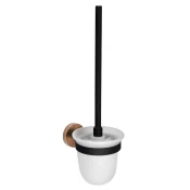 LARISSA straniščna krtača, mat steklo, črna/medena mat - Črna - 110x360x145 mm - Sapho - LARISSA - 24 - Steklo - Lepilo - Drugo - Ščetka za stranišče - Krožni - 110 - 360 - 145 - 14