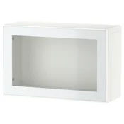 BESTA Kombinacija zidnih ormarica, bela Glassvik/bela/svetlozelena bistro staklo, 60x22x38 cm