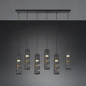Trio Lighting Obesek Stream, črna Dolžina 100 cm 6-svetlobna kovinska svetilka GU10 - Dnevna soba/jedilnica - Sodobni - Kovina