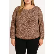 Plus size bluza s potiskom, marelična