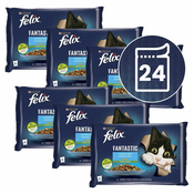 Vrečke Felix Fantastic, okusen izbor hran z zelenjavo v želatini 24x85 g