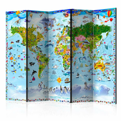 Paravan u 5 dijelova - World Map for Kids II [Room Dividers] 225x172