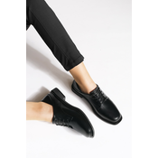 Marjin Womens Oxford Shoes Boots with Lace-up Masculinity Casual Shoes Rilen Black.