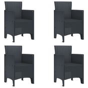 Vrtna stolica 4 pcs Antracit 53 x 49 x 85 cm Polipropilen