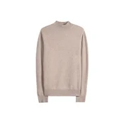 GOBI Cashmere Pulover Mens Timeless Mock Neck Cashmere Sweater temno siva