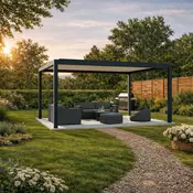 Bioklimatska pergola Ancora — Električni/4 x 5 m/Antracit-bela/Samostoječa