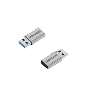 INF USB-C moški na USB-A ženski adapter za blokiranje podatkov (srebrn, 2 kosa) - varno polnjenje, (5000291550)