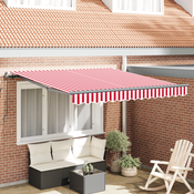 Skrovita tenda Crvena i bijela 350 x 250 cm Poliester i celik