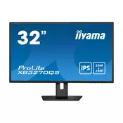 IIYAMA 32 IPS-panel, 2560x1440, 250cd/m2, 4ms, 15cm Height Adj. Stand, Speakers, DisplayPort, HDMI, DVI