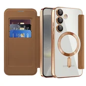 Etui SmartMag Book z Magsafe tehnologijo in RFID denarnico za Samsung Galaxy S24 - brown