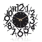 WALLXPERT Dekorativni metalni zidni sat Lineal Black 1