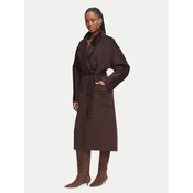 Elisabetta Franchi Volneni plašč CP-01D-66E2-V850 Temno rjava Regular Fit