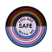 shumee Kovinska značka Pride LGBT LGBTQ - Z mano si varen v2