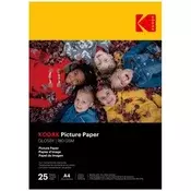 KODAK papir za fotografije - visoki sjaj 180 g, A4, 21x29,7 cm, 25 listova KO-9891624