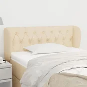 Vidaxl vidaXL Vzglavje postelje s krilci, kremne barve, 103x23x78/88 cm, blago