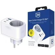 3MK Hyper Comfort Polnilec 30W 1xUSB-A 2xUSB-C 1xSchuko PD QC3.0 bela