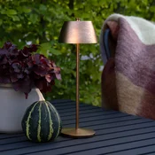 Konstsmide LED-akumulatorska namizna svetilka Eze, mat bakrena, 32 cm, IP54, USB - Dnevna soba/jedilnica - Sodobni - baker (mat) - Aluminij