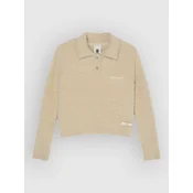 Element Hairy Long Sleeve Polo oat milk