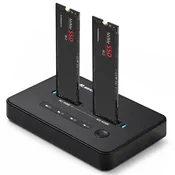 Qoltec 52366 M.2 NVMe SSD Docking Station | PCIe | USB-C | 20 Gb/s | DUAL 2 x 8TB