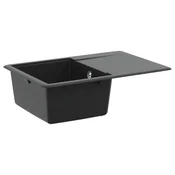 Vidaxl Umivalnica Črna 670 x 460 mm Granit