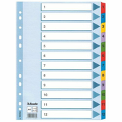 Pregrada kartonska A4 brojevi 1-12 kolor 12listova Esselte 100162