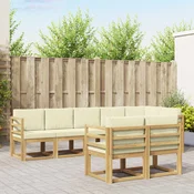 Set vanjskih sofa 8 kom. Bijela i krem Poliester