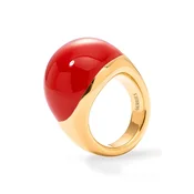 BERRIES prstan ženski pozlačen srebrni emajl Viva BERRIES Red XL Ring