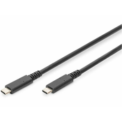 Digitus kabel USB 4.0 C-C 0,8m črn AK-300343-008-S
