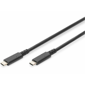 Digitus USB4 Gen 3x2 cable, USB-C male > USB-C male, 40Gbit/s (black, 1 meter, PD 3.1, charging with 240 watts)