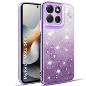 GS Ovitek za Motorola Moto G56 5G, bleščeč cvet, vijoličen