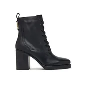 Gležnjarji Tommy Hilfiger Ltr Square Toe Heel Lace-Up Boot FW0FW09554 Črna