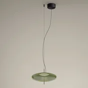 LEDS-C4 Plat LED viseča svetilka decentralizirana zelena - Dnevna soba/jedilnica - kovinska črna, zelena - Steklo