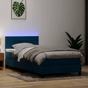 vidaXL vidaXL Box spring postelja z vzmetnico temno modra 80x220 cm žamet, (21793111)