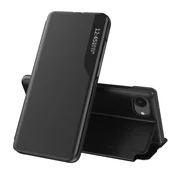 MG Eco Leather View knjižni ovitek za iPhone 16e, črna