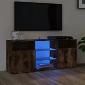 TV ormaric s LED svjetlima boja dimljenog hrasta 120x30x50 cm