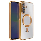 AVIZAR Ovitek za Samsung Galaxy A36, združljiv z MagSafe, s kromiranim robom, Zlata, (5000190036)