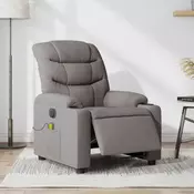 Vidaxl vidaXL Električni masažni stol z naslonjalom, taupe, blago