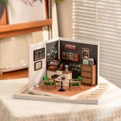 Robotime 3D lesena sestavljanka Miniaturna hiša Cafe inspiracije