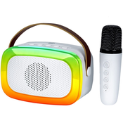 Trevi XR8A01 prijenosni KARAOKE zvucnik, Bluetooth, USB/microSD/AUX, mikrofon, bijela (Cloud White)