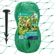 springos 8 x 14 m zelena mrežasta mreža proti pticam za zaščito dreves s 14 sidri, (21630100)