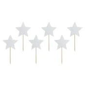 Okraski za torto SILVER STARS, 6 kosov