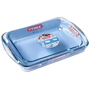 Pyrex Set 2 pravokotnih pekačev, 2,6L in 3,7L, iz borosilikatnega (kaljenega) stekla