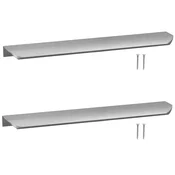 Sodoben aluminijast ročaj za pohištvo s srebrnim robom 276 mm, 2 kosa
