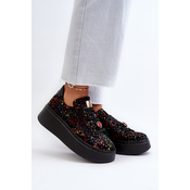 Leather sneakers on the Maciejka Black platform