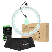 HMS komplet masažnega hula hoop obroča HHW06 zelene barve z utežmi in števcem ter pasom za hujšanje BR163 plus size
