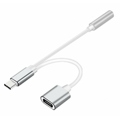 Adapter moški in ženski USB Tip C na audio Jack 3,5