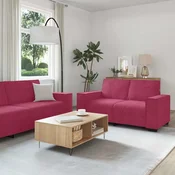vidaXL 2-delni komplet sedežne garniture z blazinami vinsko rdeč žamet